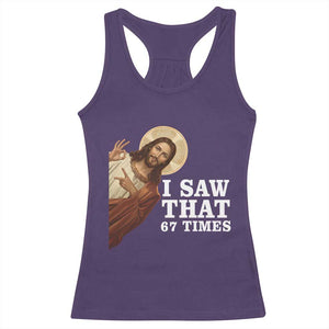 Funny Six Seven Meme Racerback Tank Top I Saw That 67 Times TS14 Purple Print Your Wear