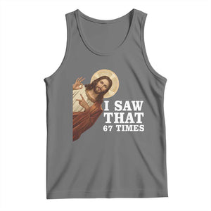 Funny Six Seven Meme Tank Top I Saw That 67 Times TS14 Black Heather Print Your Wear