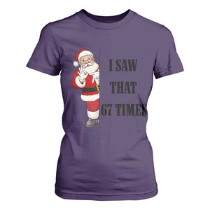 67 Six Seven Santa Christmas Meme T Shirt For Women I Saw That TS14 Purple Print Your Wear