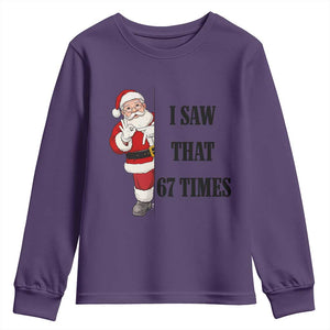 67 Six Seven Santa Christmas Meme Youth Sweatshirt I Saw That TS14 Purple Print Your Wear