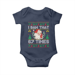 Funny Santa Christmas Baby Onesie I Saw That 67 Times TS14 Navy Print Your Wear