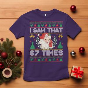 Funny Santa Christmas T Shirt I Saw That 67 Times TS14 Purple Print Your Wear