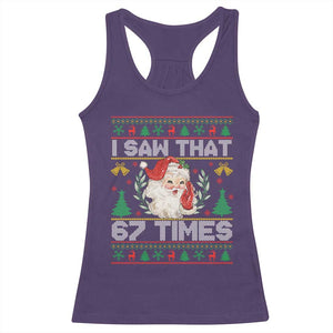 Funny Santa Christmas Racerback Tank Top I Saw That 67 Times - Print Your Wear