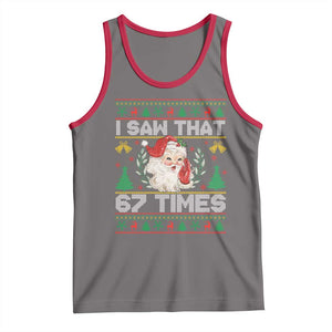 Funny Santa Christmas Tank Top I Saw That 67 Times TS14 Deep Heather Red Print Your Wear