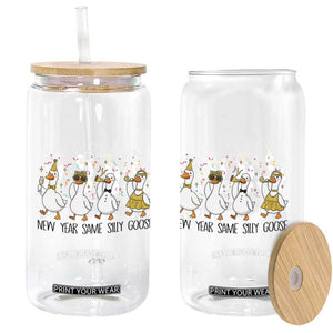 Silly Goose New Years 2026 Glass Can Cute Goose Party Holiday TS14 Print Your Wear