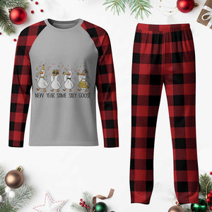Silly Goose New Years 2026 Plaid Pajama Set Cute Goose Party Holiday TS14 Buffalo Plaid Print Your Wear