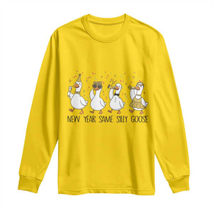 Silly Goose New Years 2026 Long Sleeve Shirt Cute Goose Party Holiday TS14 Daisy Print Your Wear