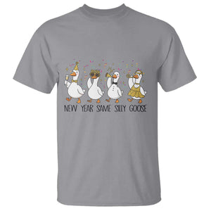 Silly Goose New Years 2026 T Shirt Cute Goose Party Holiday TS14 Sport Gray Print Your Wear