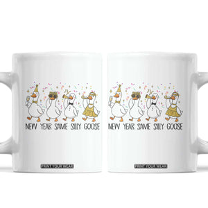 Silly Goose New Years 2026 Coffee Mug Cute Goose Party Holiday TS14 White Print Your Wear