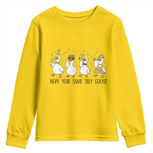 Silly Goose New Years 2026 Youth Sweatshirt Cute Goose Party Holiday TS14 Daisy Print Your Wear