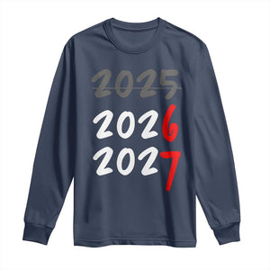 67 Six Seven Meme Long Sleeve Shirt New Year 2026 Gen Alpha Slang TS14 Navy Print Your Wear