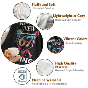 Funny Six Seven Meme Throw Blanket 67 Number Sports American Football Ice Cream Drip TS14 Print Your Wear