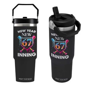 Funny Six Seven Meme Flip Straw Tumbler 67 Number Sports American Football Ice Cream Drip TS14 One Size: 30 oz Black Print Your Wear