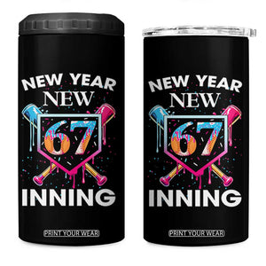 Funny Six Seven Meme 4 in 1 Can Cooler Tumbler 67 Number Sports American Football Ice Cream Drip TS14 One Size: 16 oz Black Print Your Wear