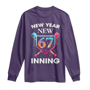 Funny Six Seven Meme Long Sleeve Shirt 67 Number Sports American Football Ice Cream Drip TS14 Purple Print Your Wear