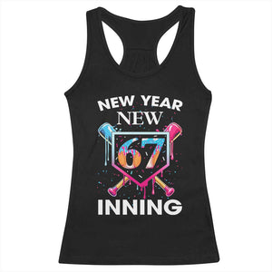 Funny Six Seven Meme Racerback Tank Top 67 Number Sports American Football Ice Cream Drip TS14 Black Print Your Wear