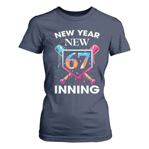 Funny Six Seven Meme T Shirt For Women 67 Number Sports American Football Ice Cream Drip TS14 Navy Print Your Wear