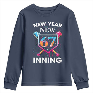 Funny Six Seven Meme Youth Sweatshirt 67 Number Sports American Football Ice Cream Drip TS14 Navy Print Your Wear