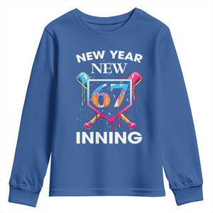 Funny Six Seven Meme Youth Sweatshirt 67 Number Sports American Football Ice Cream Drip TS14 Royal Blue Print Your Wear