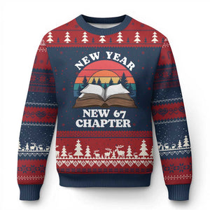 Funny Six Seven Meme Ugly Christmas Sweater New Year New 67 Chapter TS14 Navy Red Print Your Wear