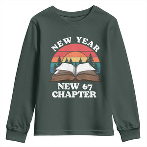 Funny Six Seven Meme Youth Sweatshirt New Year New 67 Chapter TS14 Dark Forest Green Print Your Wear