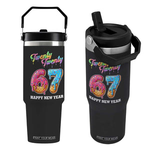 67 Six Seven Meme Flip Straw Tumbler New Year 2026 Ice Cream Drip TS14 One Size: 30 oz Black Print Your Wear