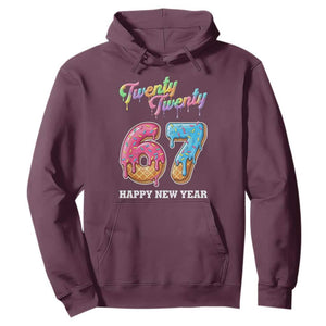 67 Six Seven Meme Hoodie New Year 2026 Ice Cream Drip TS14 Maroon Print Your Wear