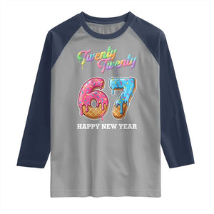 67 Six Seven Meme Raglan Shirt New Year 2026 Ice Cream Drip TS14 Sport Gray Navy Print Your Wear