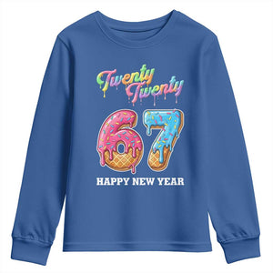 67 Six Seven Meme Youth Sweatshirt New Year 2026 Ice Cream Drip TS14 Royal Blue Print Your Wear