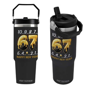 67 Six Seven Meme Flip Straw Tumbler Happy New Year 2026 TS14 One Size: 30 oz Black Print Your Wear