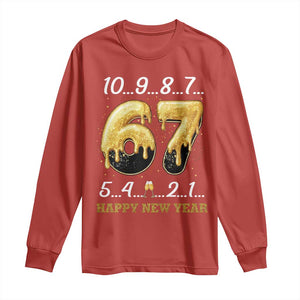 67 Six Seven Meme Long Sleeve Shirt Happy New Year 2026 TS14 Red Print Your Wear