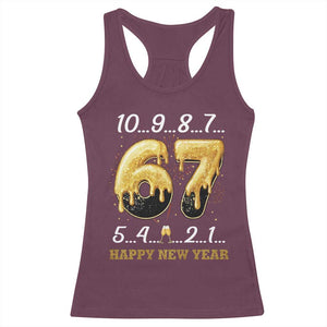 67 Six Seven Meme Racerback Tank Top Happy New Year 2026 TS14 Maroon Print Your Wear