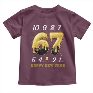 67 Six Seven Meme Toddler T Shirt Happy New Year 2026 TS14 Maroon Print Your Wear
