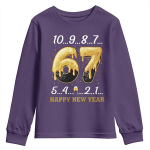 67 Six Seven Meme Youth Sweatshirt Happy New Year 2026 TS14 Purple Print Your Wear