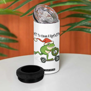 Off To Cause A Kerfuffle 4 in 1 Can Cooler Tumbler Funny Frog Christmas Meme Weirdcore TS14 Print Your Wear