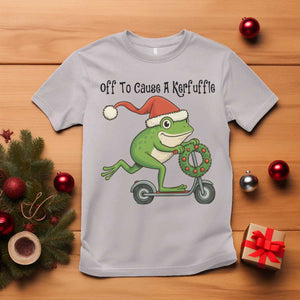 Off To Cause A Kerfuffle T Shirt Funny Frog Christmas Meme Weirdcore TS14 Ice Gray Print Your Wear