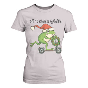 Off To Cause A Kerfuffle T Shirt For Women Funny Frog Christmas Meme Weirdcore TS14 Ice Gray Print Your Wear