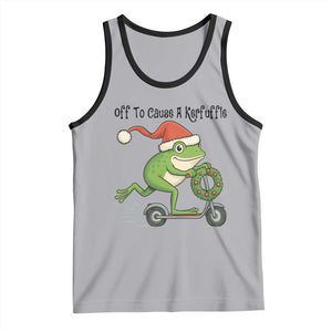 Off To Cause A Kerfuffle Tank Top Funny Frog Christmas Meme Weirdcore TS14 Athletic Heather Black Print Your Wear