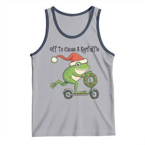 Off To Cause A Kerfuffle Tank Top Funny Frog Christmas Meme Weirdcore TS14 Athletic Heather Navy Print Your Wear
