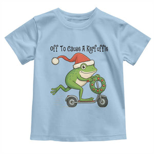 Off To Cause A Kerfuffle Toddler T Shirt Funny Frog Christmas Meme Weirdcore TS14 Light Blue Print Your Wear