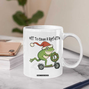 Off To Cause A Kerfuffle Coffee Mug Funny Frog Christmas Meme Weirdcore TS14 Print Your Wear
