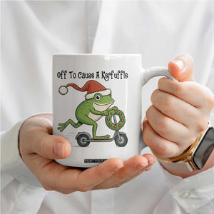 Off To Cause A Kerfuffle Coffee Mug Funny Frog Christmas Meme Weirdcore TS14 Print Your Wear
