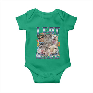 Funny Cat Meme Baby Onesie - I Eat Microplastics Humor Baby Bodysuit TS14 Irish Green Print Your Wear