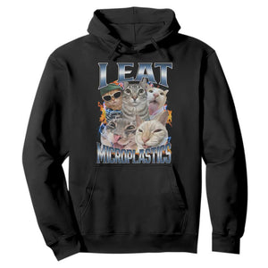 Funny Cat Meme Hoodie I Eat Microplastics TS14 Black Print Your Wear