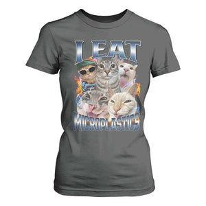 Funny Cat Meme T Shirt For Women I Eat Microplastics TS14 Dark Heather Print Your Wear