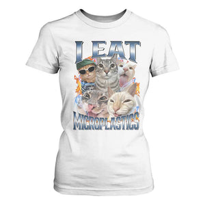 Funny Cat Meme T Shirt For Women I Eat Microplastics TS14 White Print Your Wear