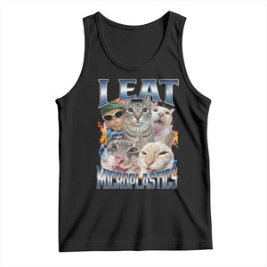 Funny Cat Meme Tank Top I Eat Microplastics TS14 Black Print Your Wear