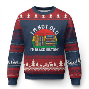 Black History Month Ugly Christmas Sweater I Am Not Old I Am Black History Month TS14 Navy Red Print Your Wear