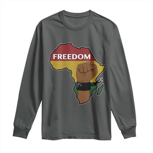 Africa Freedom Liberation Black Power Long Sleeve Shirt TS14 Dark Heather Print Your Wear