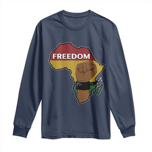 Africa Freedom Liberation Black Power Long Sleeve Shirt TS14 Navy Print Your Wear